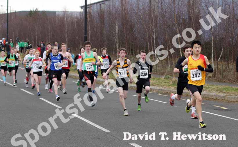 Start of the under-15's Elswick Road Relays.